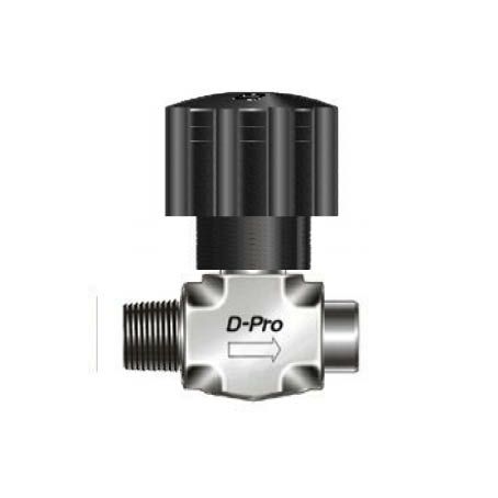 D-Pro Absperrventil mit drehbarer Spindelspitze 1/4 NPT Außengewinde - 1/4 NPT Innengewinde Edelstahl