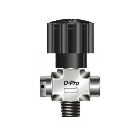 D-Pro Winkelabsperrventil mit drehbarer Spindelspitze 1/4 NPT Außengewinde - 1/4 NPT Innengewinde mit Berstscheibe 130 Bar (1900 psi) Edelstahl