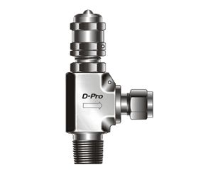 D-Pro Winkelüberströmventil 1/2 NPT a - Dk-Lok 12 mm Feder einstellbar 0,68 - 17.2 bar EPDM Edelstahl